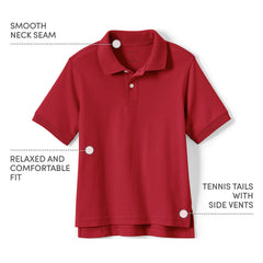 School Uniform Women's Tall Short Sleeve Interlock Polo Shirt