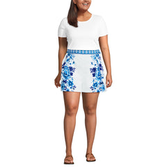 Women's Plus Size Poplin Pull On Pleated 5" Shorts - Set Bottom