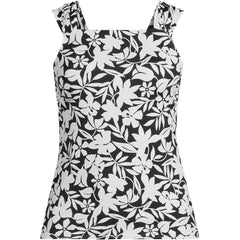 Women's D-Cup Chlorine Resistant Cap Sleeve High Neck Tankini Swimsuit Top