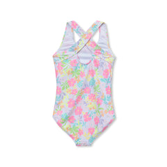 Girls Slim Chlorine Resistant One Piece Swimsuit