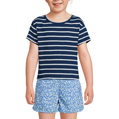 Girls Short Sleeve Slub Crewneck Top