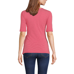 Women's Petite Elbow Sleeve Lightweight Jersey Side Tie Blouse