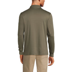 Men's Tall Long Sleeve Cotton Supima Polo Shirt with Pocket