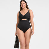 Women's Plus Size Wrap Monokini High Leg One Piece Swimsuit