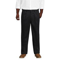 Men's Big and Tall No Iron Comfort Waist Traditional Fit Pleated Front Chino Pant