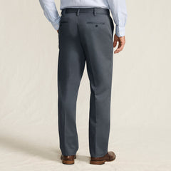Men's Long No Iron Comfort Waist Traditional Fit Plain Front Chino Pant