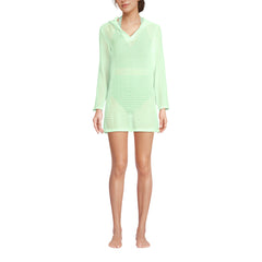 Women's Long Rayon Rib Hooded Mini Cover-up Dress