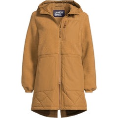 Women's Sherpa Fleece Quilted Mixed Media Parka