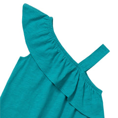 Girls Ruffle Asymmetrical Dress