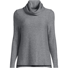 Women's Plus Size Cable Ottoman Relaxed Long Sleeve Cowl Neck Top