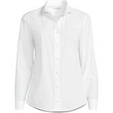 Women's Long Sleeve Peter Pan Collar Broadcloth Shirt
