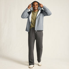 Men's Sweater Fleece Mixed Media Full Zip Jacket