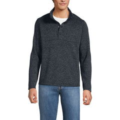 Men's Big Sweater Fleece Snap Neck Pullover Jacket