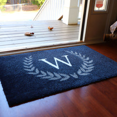 Matterly Monogrammed Laurel Wreath Doormat