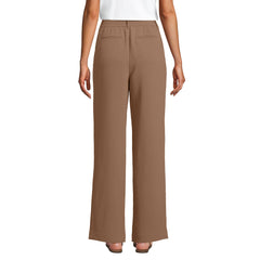 Women's Crepe High Rise Pleated Wide Leg Pants