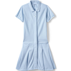 Girls Adaptive Short Sleeve Mesh Polo Dress at the Knee
