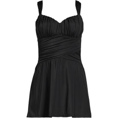 Women's Plus Size Slender Lite Sweetheart Shirred Swim Dress