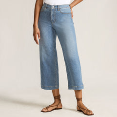 Women's Tall Recover Denim High Rise Wide Leg Crop Jeans