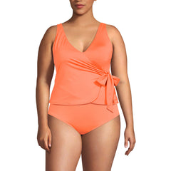 Women's Plus Size Side Tie Tankini Top