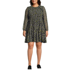 Women's Plus Size Chiffon Above the Knee Adjustable Dress