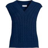 Women's Drifter Modern Cable V Neck Vest Sweater
