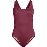 Women's Long Torso Tugless X-Back One Piece Swimsuit