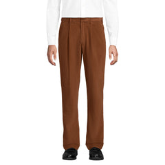 Men's Corduroy Comfort Waist Classic Fit Pleated Front Pant