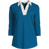 Women's 3/4 Sleeve Super T Collared Popover Tunic