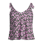 Women's DD-Cup Tie Shoulder Flutter Tankini Top