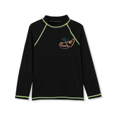 Boys Chlorine Resistant Long Sleeve Mock Neck UPF 50 Rash Guard