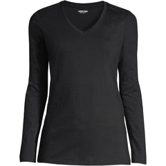 Plus Size Supima Cotton Long Sleeve V-Neck T-Shirt