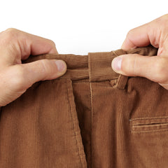 Men's Corduroy Comfort Waist Classic Fit Plain Front Pant