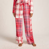 Women's Flannel Patchwork Wide Leg Sleep Pants