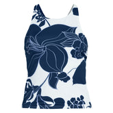Women's Plus Size DD-Cup Tugless High Neck Strappy Back Tankini Swimsuit Top
