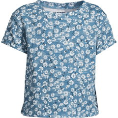 Girls Short Sleeve Slub Crewneck Top