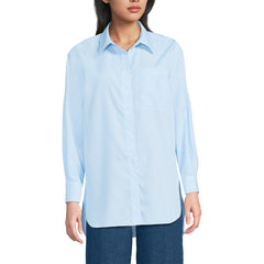 Women's Oversized No Iron Tunic with Statement Collar Shirt