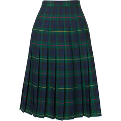 Women's Below The Knee Plaid Pleated Skirt
