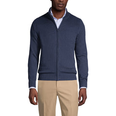 School Uniform Men's Cotton Modal Zip Front Cardigan Sweater