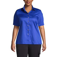 School Uniform Women's Plus Size Short Sleeve Performance Twill Shirt