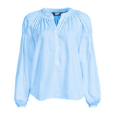 Women's Plus Size Cotton Voile Long Sleeve Raglan Smocked Top