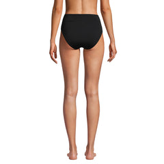 Women's Chlorine Resistant High Leg High Waisted Bikini Swim Bottoms