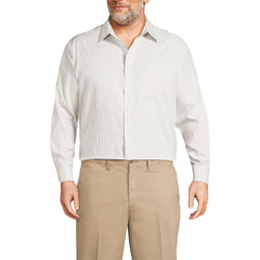 Men's Big and Tall Pattern No Iron Supima Pinpoint Straight Collar