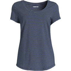 Women's Petite Short Sleeve Lightweight Jersey Scoop Neck T-shirt
