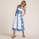 Women's Poplin Border Print Midi Skirt - Set Bottom
