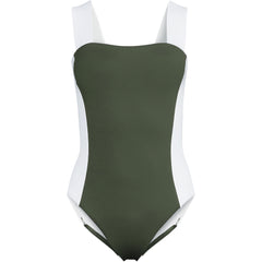 Women's Plus Size Square Neck High Leg One Piece Swimsuit