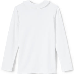 Girls Long Sleeve Ruffled Peter Pan Collar Knit Shirt