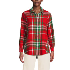Petite Flannel Boyfriend Long Sleeve Shirt