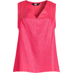 Women's Plus Size Linen V Neck Top
