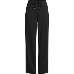 Women's Plus Size Sport Knit High Rise Pull On Relaxed Straight Leg Pants