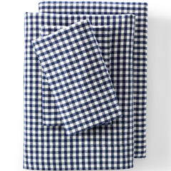 Comfy Super Soft Cotton Flannel Plaid Bed Sheet Set - 5oz